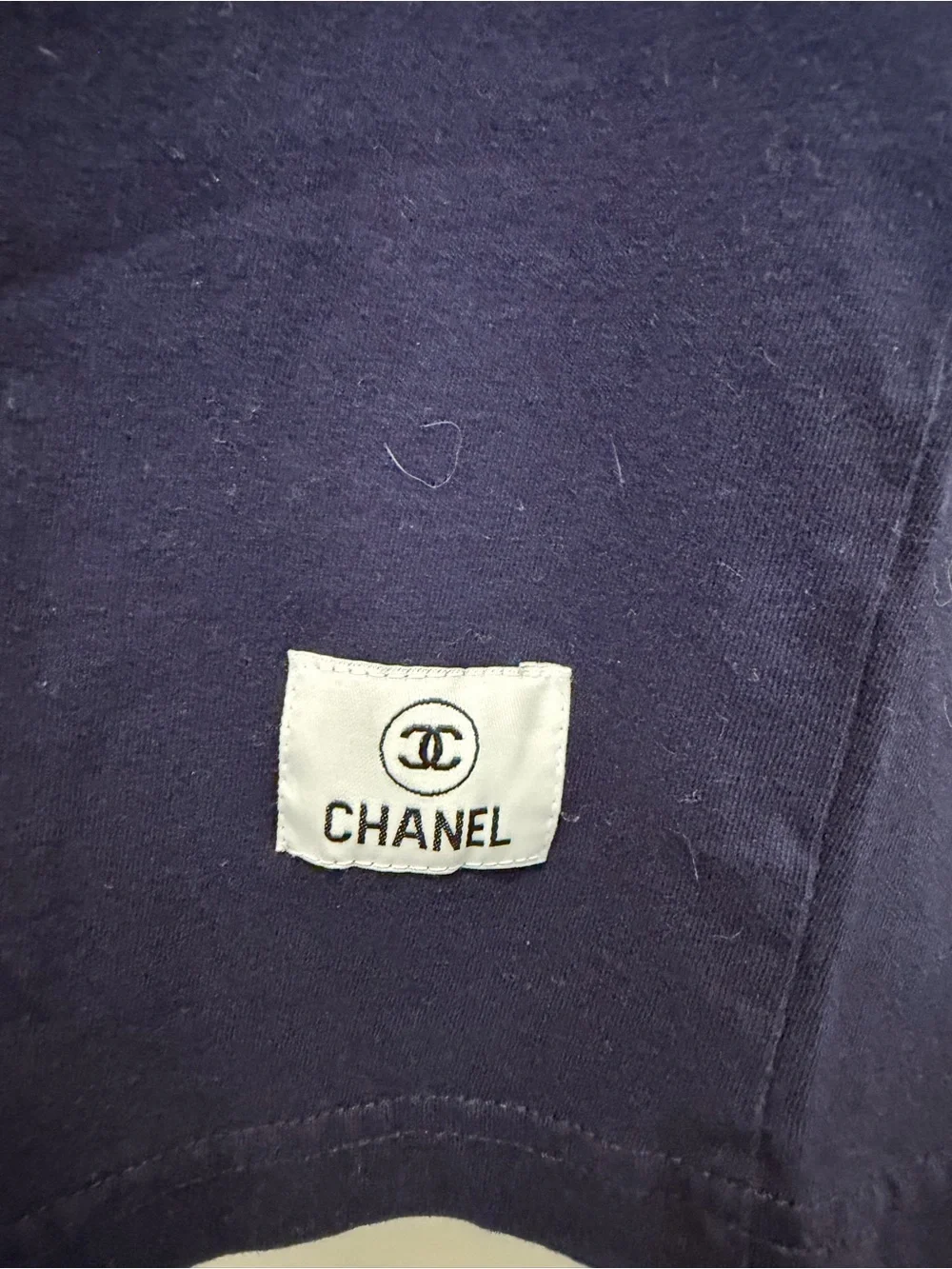 Chanel Crown Logo Navy Blue T-Shirt Size Small